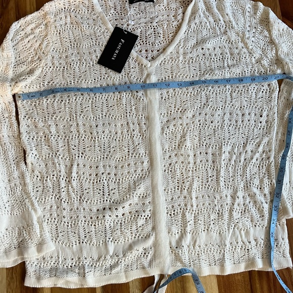 Loose Knit Drawstring Long Bell Sleeve Pullover, Size XL, NWT - Picture 7 of 10